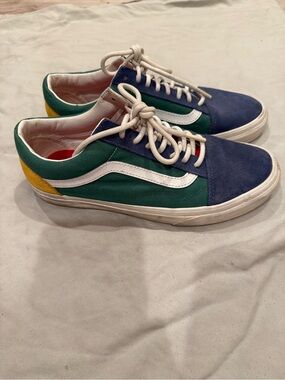 Vans Old Skool Sneakers in Blue, Green & White